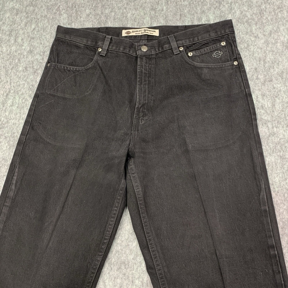 Harley Davidson Men's Black Core Straight Leg Jeans - Size 36x36 - Picture 7 of 16